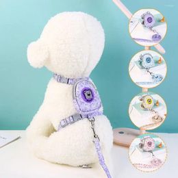 Dog Collars Breathable Puppy Accessories For Pet Walking Hiking Lead Backpack Leash Teddy Chest Bag Harness