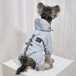 Dog Apparel Reflective Pet Jumpsuit Waterproof Raincoat Outdoor Clothes Polyester Jacket For Small Puppy Outfuts Supplies