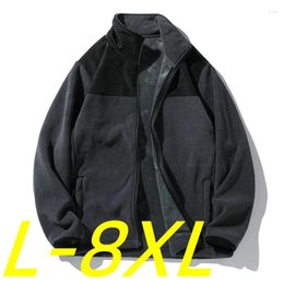 Men's Jackets Large Size 8XL Winter Windproof Military Warm Fleece Jacket Tactical Work Thermal Coat Outdoor Windbreaker M