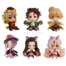 Finger Toys Demon Slayer Anime Figure Kamado Tanjirou Rengoku Kyoujurou Action Figure Kimetsu No Yaiba Kanroji Mitsuri Figurine Model Doll