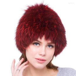 Berets JKP Winter Animal Fur Hat Real Cap With Nature Warm Thick Women DHY18-23