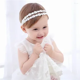 Hair Accessories Baby Girls Pearl Princess Style Headband Cotton Lace Rhinestone Headwear Accessory Band Pography Prop