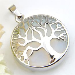 Luckyshine Tree of Life Pendant Vintage Gorgeous Round White Moonstone Gems Silver For Women Jewelry Australia USA Pendant265t