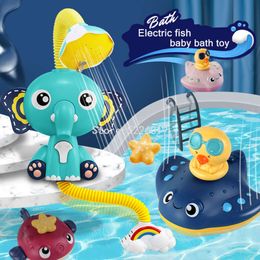 Finger Toys Baby Bath Water Playing Toys Devil Fish Electric Water Spray Toy Baby Early Education Bathroom Beach Gifts Bath Toy