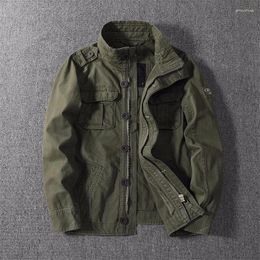 Men's Jackets Military Denim Casual Jacket Retro Camouflage Multi-Pockets Cowboy Fashion Outdoor Cargo Coats