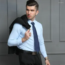 Men's Dress Shirts Solid Color Large Size Professional Shirt Men Business Casual Long Sleeves Camisa Social Masculina