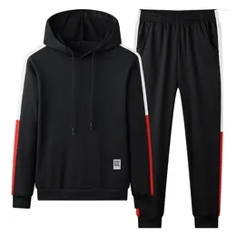 Men's Tracksuits Men Suit 2023 Gyms Fleece Polyester Sweatshirt Sporting Sweatpants Jacket Male Zipper Print Tracksuit