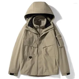 Men's Jackets Winter Parkas Men Windbreak Plus Thick Warm Windproof Coats Multi Pockets Hooded Anorak Outdoor