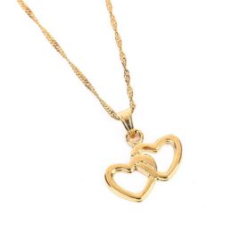 Heart Necklace Pendant Women Gold Colour Jewellery Excellent Gift Love Jewellery Chain Valentine's Day Gift276I