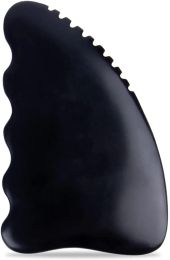 Gua Sha Facial Body Massage Tools Unique 9Edge Bian Stone with Ridges Gentle GuaSha Scraping Tool Black XB ZZ