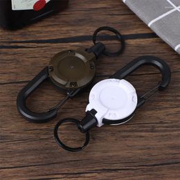 Keychains 1Pc Portable Anti-theft Metal Easy-to-pull Buckle Elastic Sporty Retractable Key Ring Anti Lost Accessories