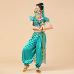 Stage Wear Exotic Dance Belly Costumes Set For Women 4Pcs Noble Performance Dancewear