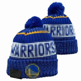 Golden States Warriors Beanies Beanie Cap Wool Warm Sport Knit Hat Basketball North American Team Striped Sideline USA College Cuffed Pom Hats Men Women a7