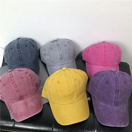 Ball Caps Summer Washed-out Vintage Peaked Cap Female Sun Protection Pure Colour Japanese Couple Denim Baseball Male Fashion