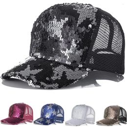 Ball Caps Unisex Summer Outdoors Baseball Cap Snapback Leaf Sequin Adjustable Hat Tether