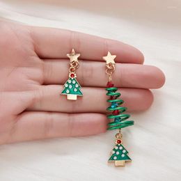 Stud Earrings 2023 Asymmetrical Christmas Women's Fashion Tree Snowman Santa Claus Year Party Jewellery Gift