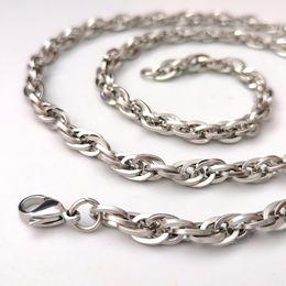 5 mm 8 Zoll - 32 Zoll Edelstahl Silber gedrehte Kette Halskette Armband Wählen Sie die Länge für Damen Herren Modegeschenke