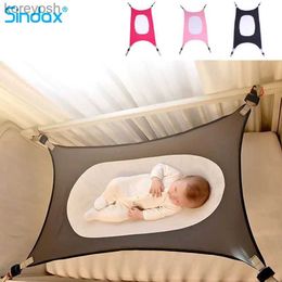 Bassinets Cradles Baby Hammock Newborn Adjustable Net Travel Sleeping Bed Swing Indoor Hanging Basket Kid Elastic Breathable Portable HammocksL231016