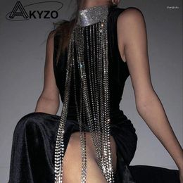 Casual Dresses Sparkly Diamonds Tassel Dress Sexy Hollow Out Metal Chain Mini 2023 Eye-catching Night Party Club Body