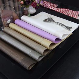 Placemats Washable PVC Dining Table Mats Heat Resistant Woven Vinyl Place Mats for Kitchen Table 7 Colours Cnslb