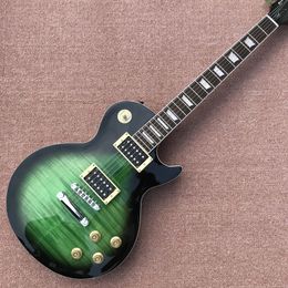 Slash Electric Guitar, Green Color Silver Hardware, Roseboard Fingerboard, Frets Binding, High Quality, Free Shipping