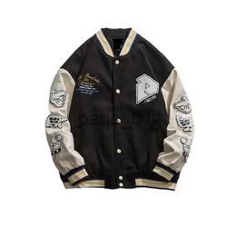Men's Jackets Stitching Embroidered Baseball Uniform New American Fashion Brand Men's and Women's Spring and Autumn Loose Casual Jackets x1016