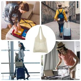 Storage Bags Lady Knitting Woollen Tote Bag Women Crochet Fashion Open Shopper Top Handle 2023 Female Daily Handbag Everyday Holiday