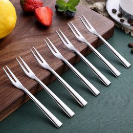 Spoons 10Pcs 304 Stainless Steel Cocktail Dessert Fork Appetiser Snack Cake Fruit Forks Set