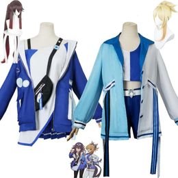 Cosplay Anime Game Genshin Impact Who Hu Tao Naganohara Yoimiya Frolicking Flames Cosplay Costume Wig Blue Uniform Halloween Suit