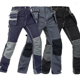 Men's Pants Men Working Trousers Cargo Multi Pockets Wear Resistant Carpenter Workwear Work Knee Pad