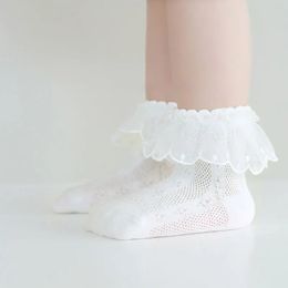 Kids Socks 3 Pairs Breathable Cotton Lace Princess Baby Gilrs Socks Children Ankle Short Sock White Pink Fashion Girls Kids Toddler 0 231016