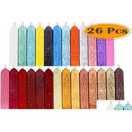 Craft Tools 26Colors Antique Sealing Wax Sticks With Wicks For Postage Letter Retro Vintage Seal Stamp Mticolor Diy Wax3616620 Drop Dhvdl