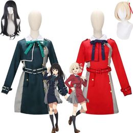 Cosplay Anime Lycoris Recoil Nishikigi Chisato Takina Inoue Cosplay Costume Wig Lycoreco School Uniform Halloween Carnival Party Suit