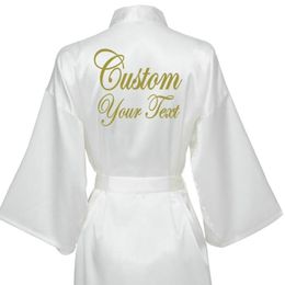 Women's Sleepwear Personalised Robe Silk Bathrobe Women Short Satin Peignoir Womens Robes Dressing Gown259u
