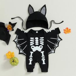 Rompers ma baby 024M Halloween Baby Boy Bat Jumpsuit born Infant Toddler Romper Long Sleeve Playsuit Costumes D05 231016