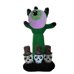 Halloween Toys 1.5-2M Led Inflatable Halloween Hand Holding A Ghost Eye with Skull Outdoor Decor Blowing Up Toys Festival Halloween Party Decor 231016