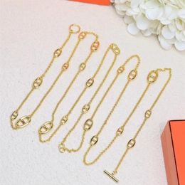 money Pig nose Sweater chain Neutral Necklace Personality fashion Copper material Surface plating of pure silver Spring and au228b