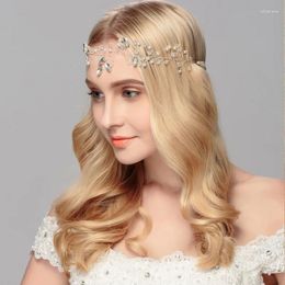Hair Clips Handmade High Quality Fashion Pearl Crown Band Crystal Wedding Headdress Jewelry Bride Accessories Head Chain