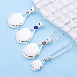 Pendant Necklaces Shell Mermaid H2O Openable Necklace Silver Color Inlaid Crystal Zircon Quality Tv Movies Jewelry For Women Girls