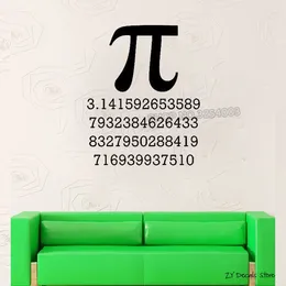 Wall Stickers Pi Symbol Decal Science School Mathematics Decor Sticker Poster Creative Bedroom Decoration Self Adhesive Decals S520