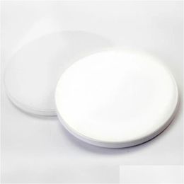 Mats Pads 9Cm Sublimation Blank Ceramic Coaster White Coasters Heat Transfer Printing Custom Cup Mat Pad Thermal Drop Delivery Hom Dhfwh