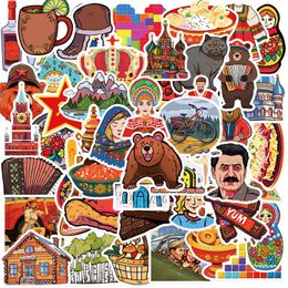 50Pcs Russian Style Stickers Non-Random Waterproof Vinyl Sticker Laptop Skateboard Motor Water Bottle Snowboard Wall Decals Kids Gifts