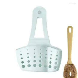 Kitchen Storage Sink Basket Strainer Suction Cup TPR Hangable Shelf For Wall Bedroom Bathroom Desktop