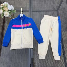 brand baby clothes autumn Tracksuits for girl boy Size 110-160 CM 2pcs Splice design zippered jacket and elastic waist pants Sep01