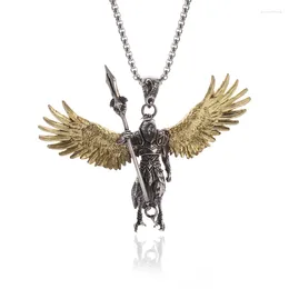 Pendant Necklaces Divine Sculpture Guardian Warrior Necklace For Men's Dominant Charm Vintage Jewellery Gift