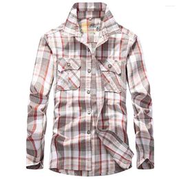 Men's Casual Shirts Fashion Spring Autumn Leisure Plaid Shirt Long Sleeve Plus Size High Quality Clothing