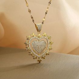 Pendant Necklaces Heart-Shaped For Women Girls Glamorous Design With Cubic Zirconia Delicate Party Dating Jewellery