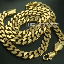 18k gold Filled mens solid chain long Necklace curb ring link jewellery N227352F