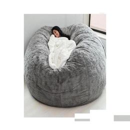 Chair Covers Ers Super Large 7Ft Nt Fur Bean Bag Er Living Room Furniture Big Round Soft Y Faux Beag Lazy Sofa Dh7Gj2694955 Drop Del Dhjyb