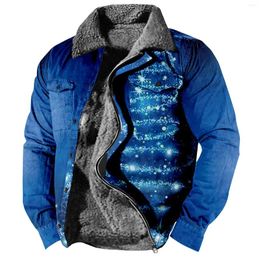 Men's Jackets Fashion Jacket Christmas 3D Printed Long Sleeve Hoodies Autumn Winter Keep Warm Coat Zipper
